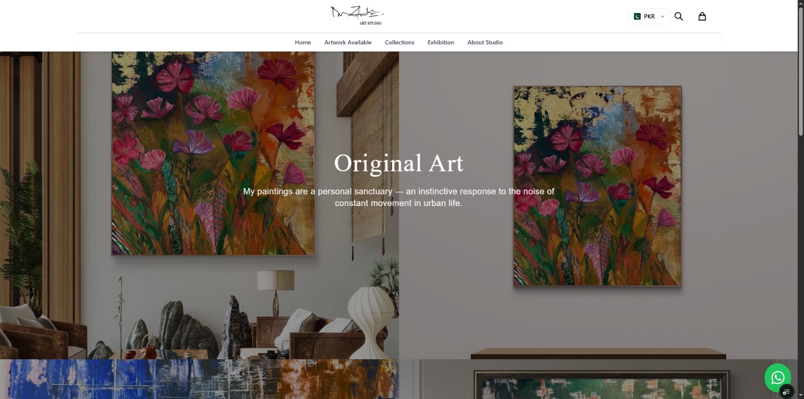 Custom website for Dua Art Studio, an art studio